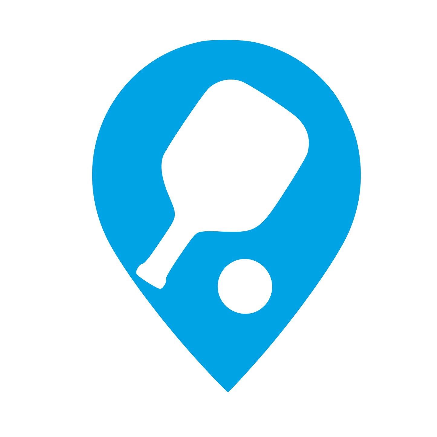 Pickleball Paddle Map Pin Logo #00a3e4