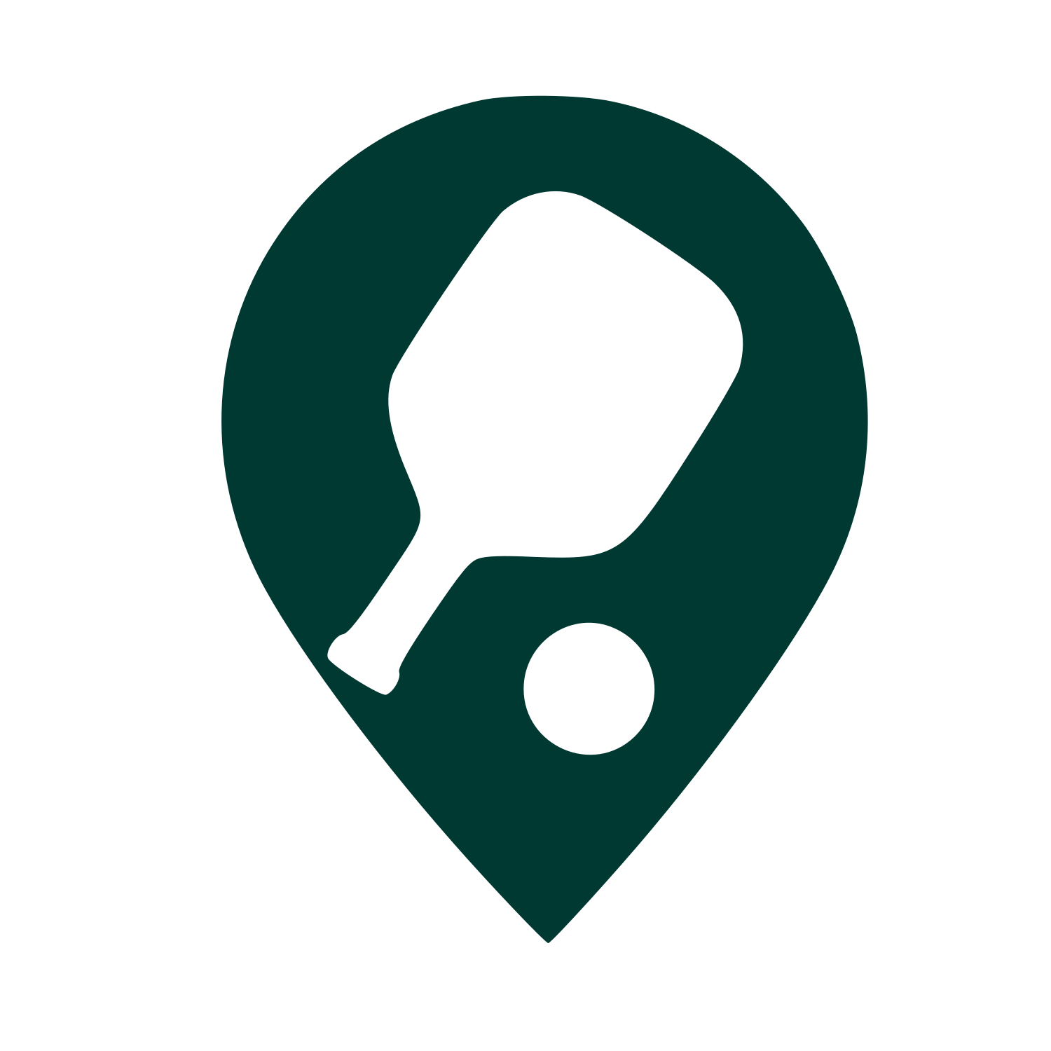 Pickleball Paddle Map Pin Logo #003932