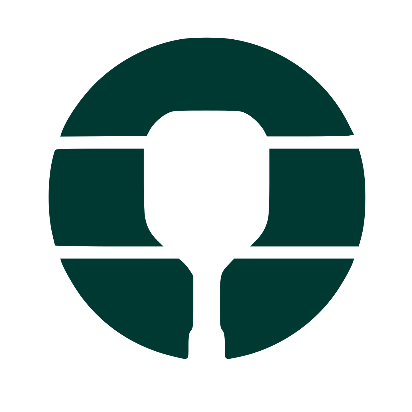 Pickleball Paddle Circle Logo #003932