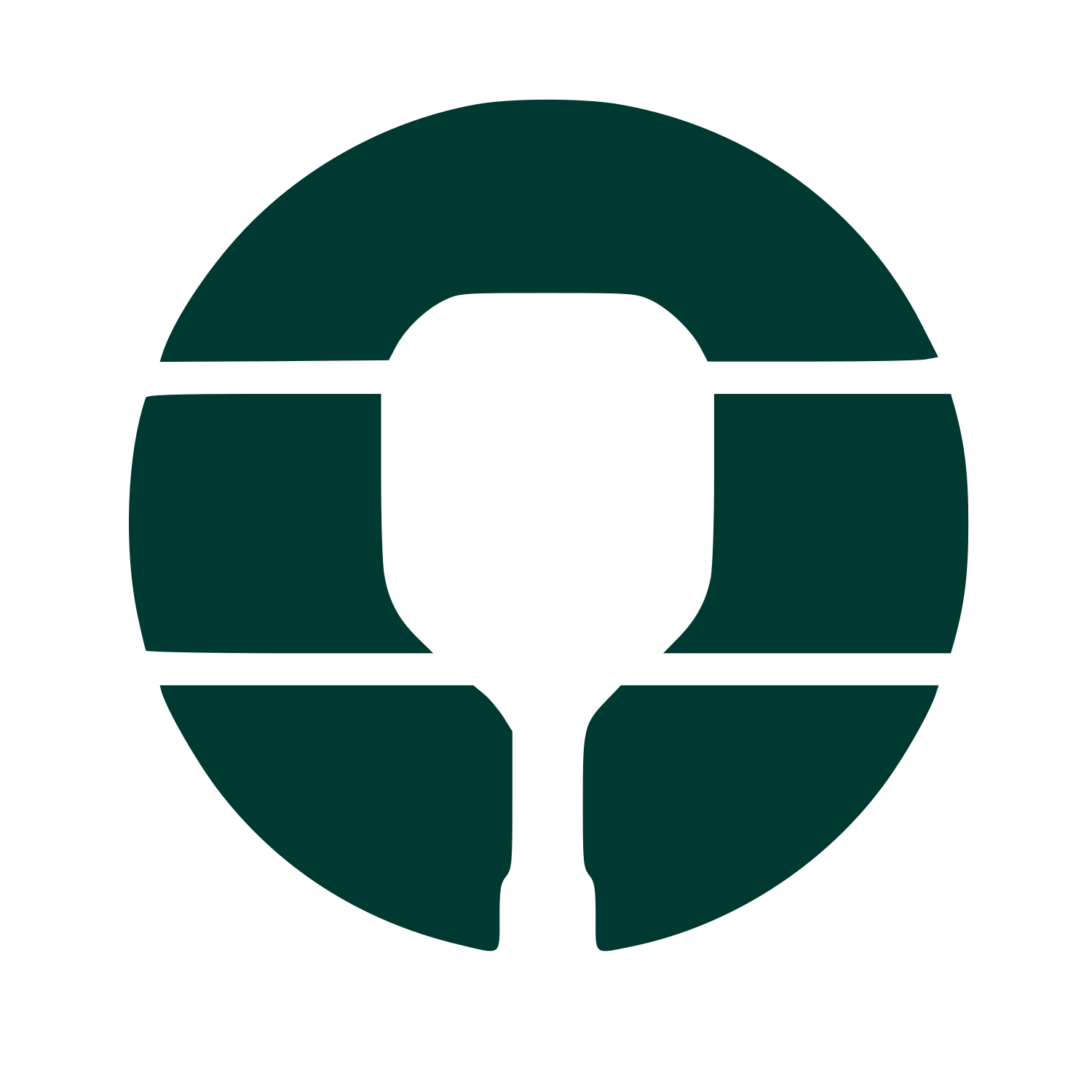 Pickleball Paddle Circle Logo #003932