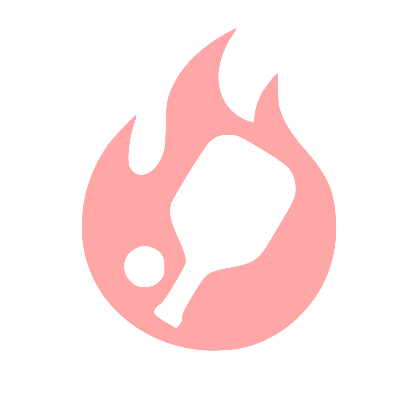 Flaming Pickleball Paddle Logo #ffa6a6