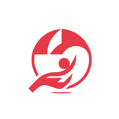 Human Shapes Circular Logo #E63946
