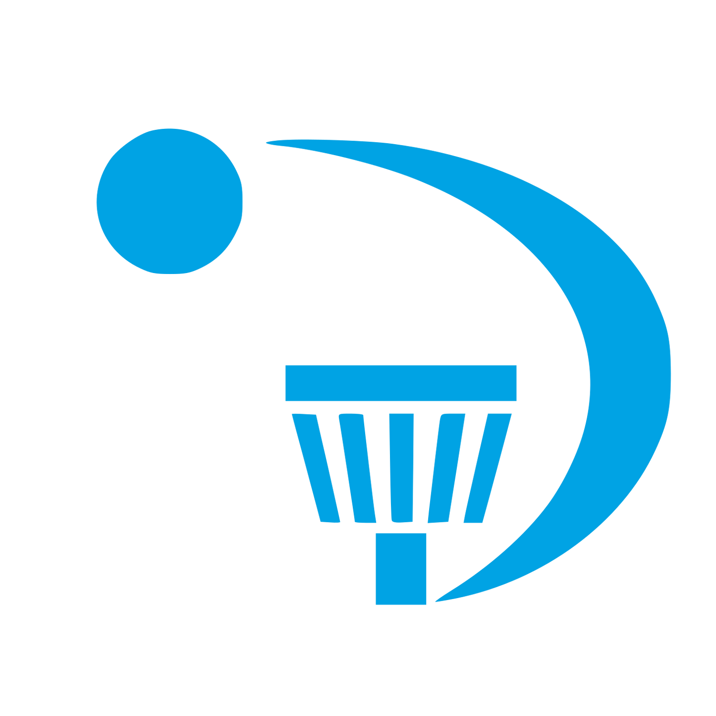 Disc Golf Basket Logo #00a3e4