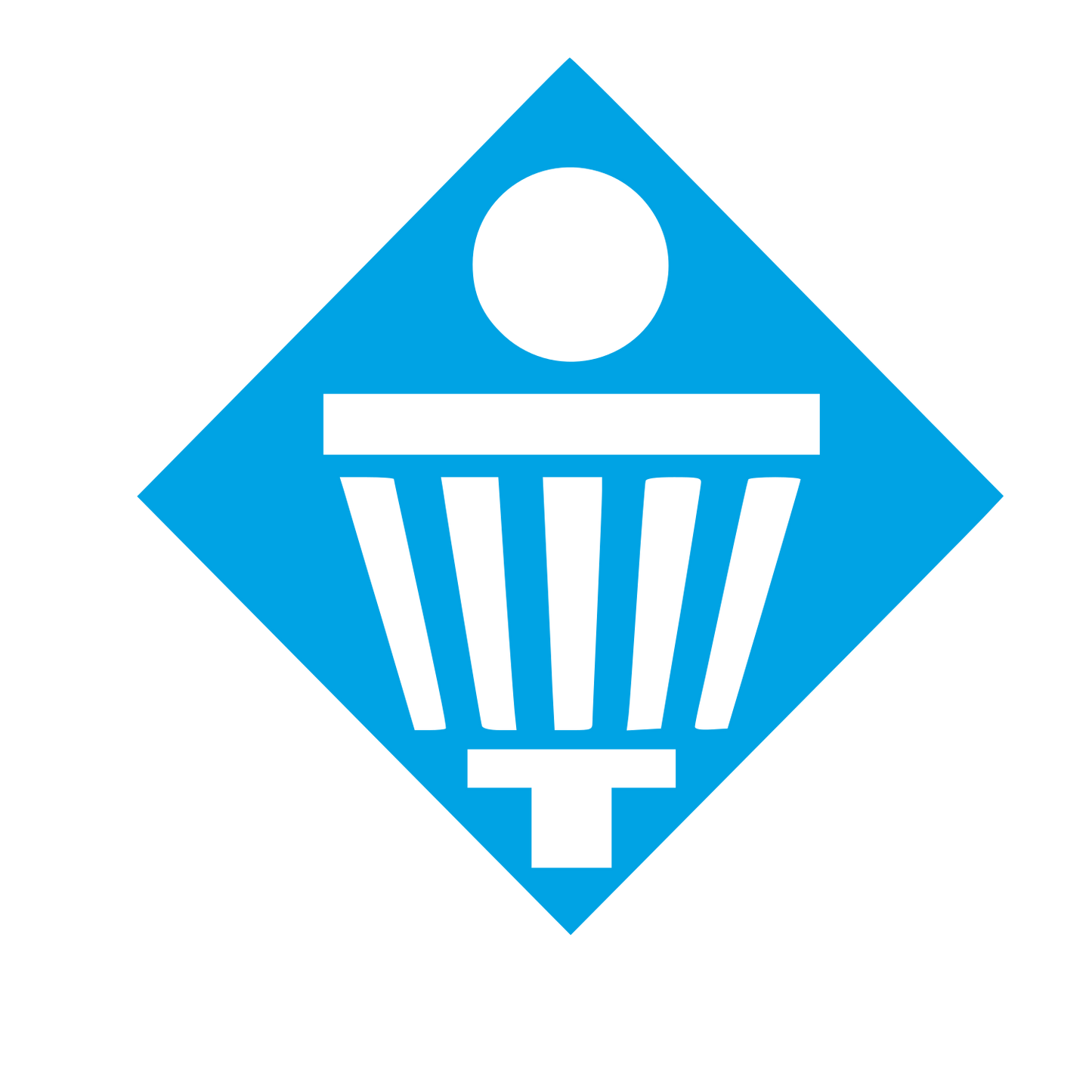 Disc Golf Basket Logo #00a3e4