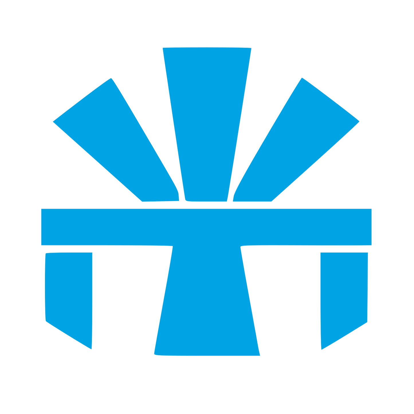 Brutalist Sunburst Cross Logo #00a3e4