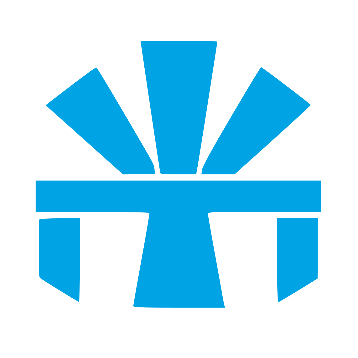 Brutalist Sunburst Cross Logo #00a3e4