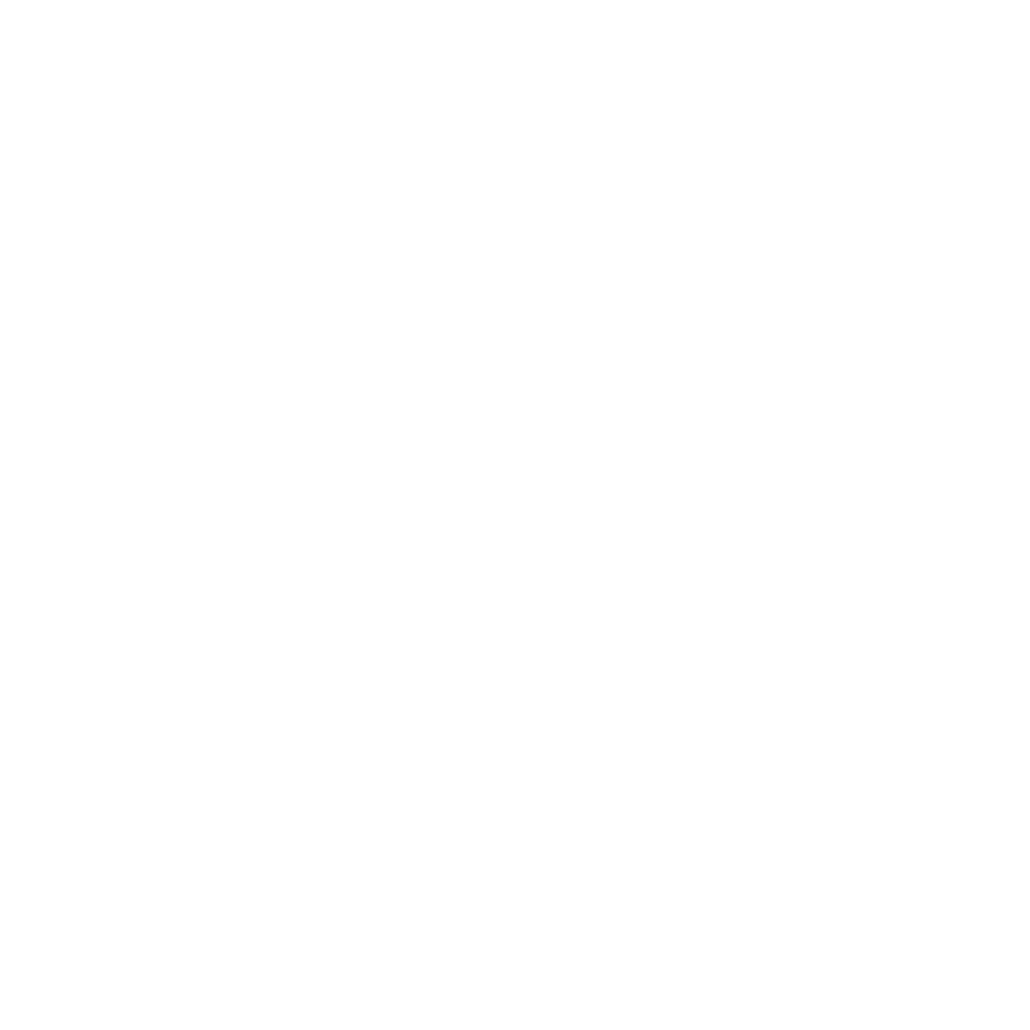 Brutalist Sunburst Cross Logo #ffffff