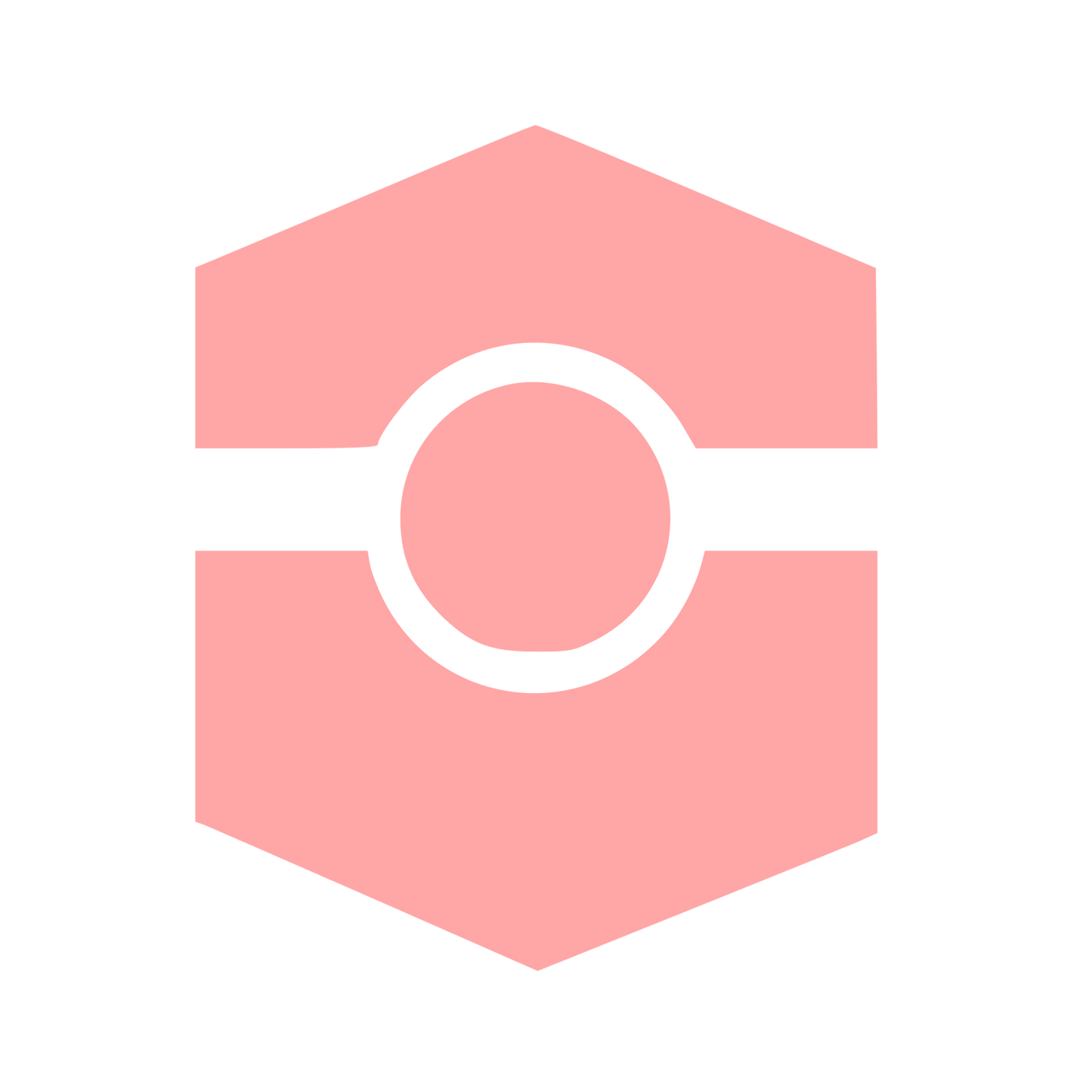 Hexagon Circle Cutout Logo #ffa6a6