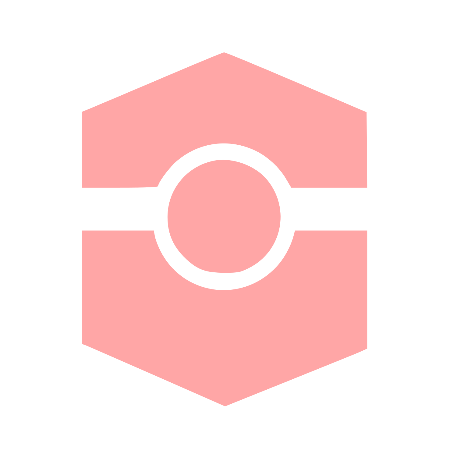 Hexagon Circle Cutout Logo #ffa6a6