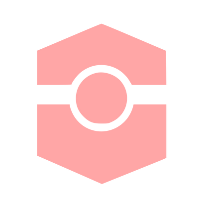 Hexagon Circle Cutout Logo #ffa6a6