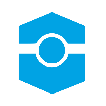 Hexagon Circle Cutout Logo #00a3e4