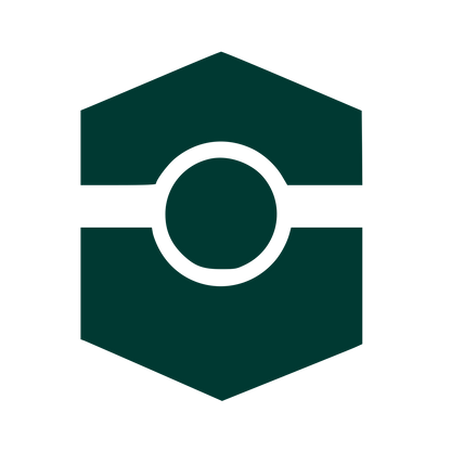 Hexagon Circle Cutout Logo #003932
