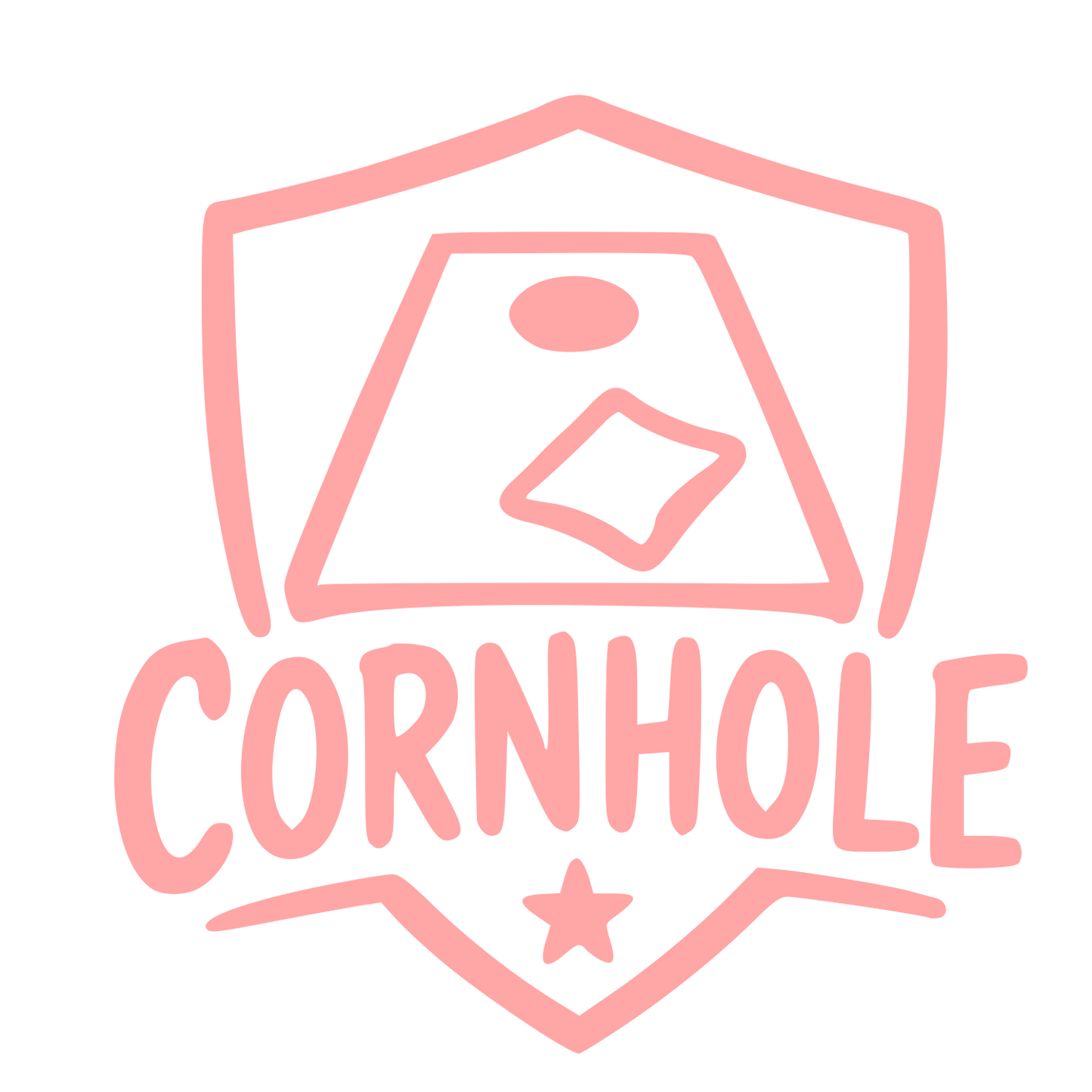 Hand-Drawn Cornhole Logo #ffa6a6