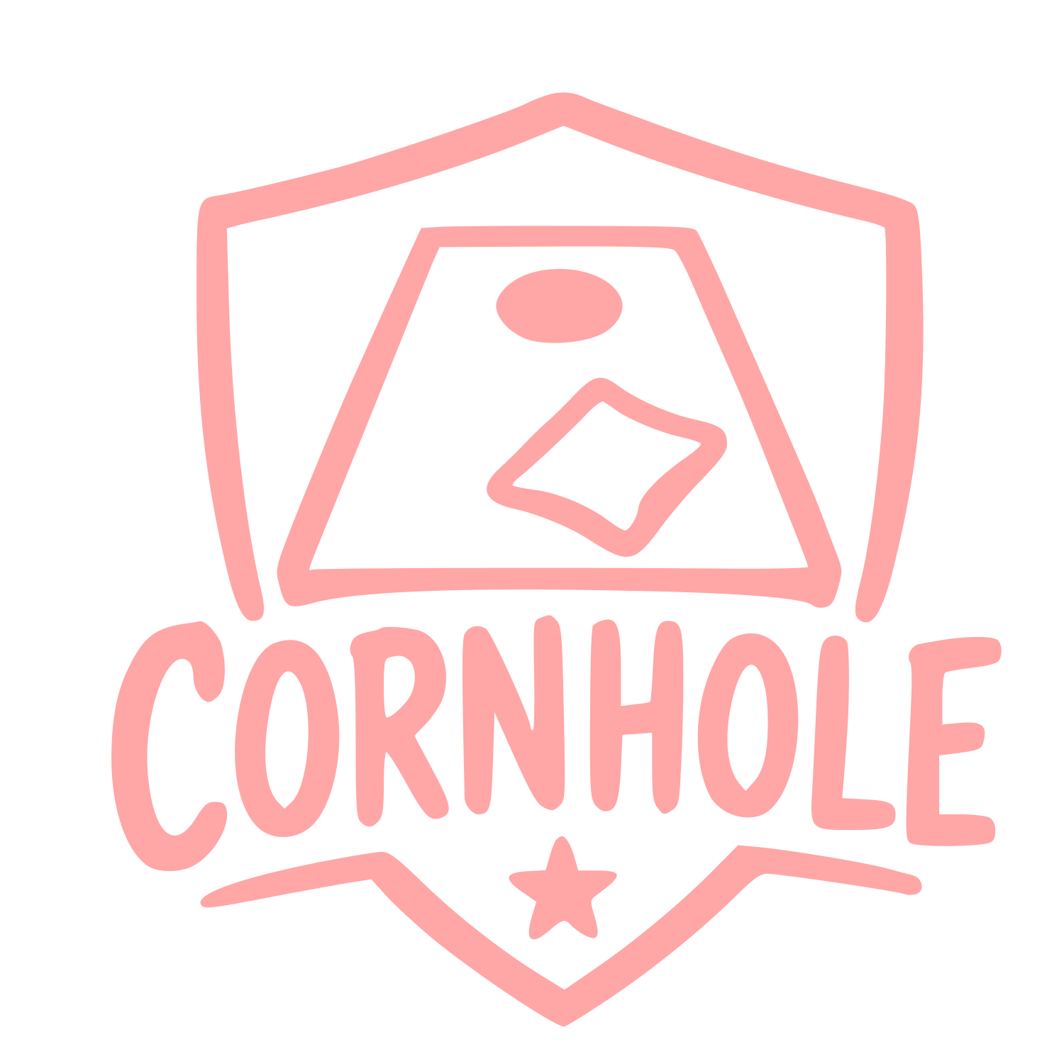 Hand-Drawn Cornhole Logo #ffa6a6