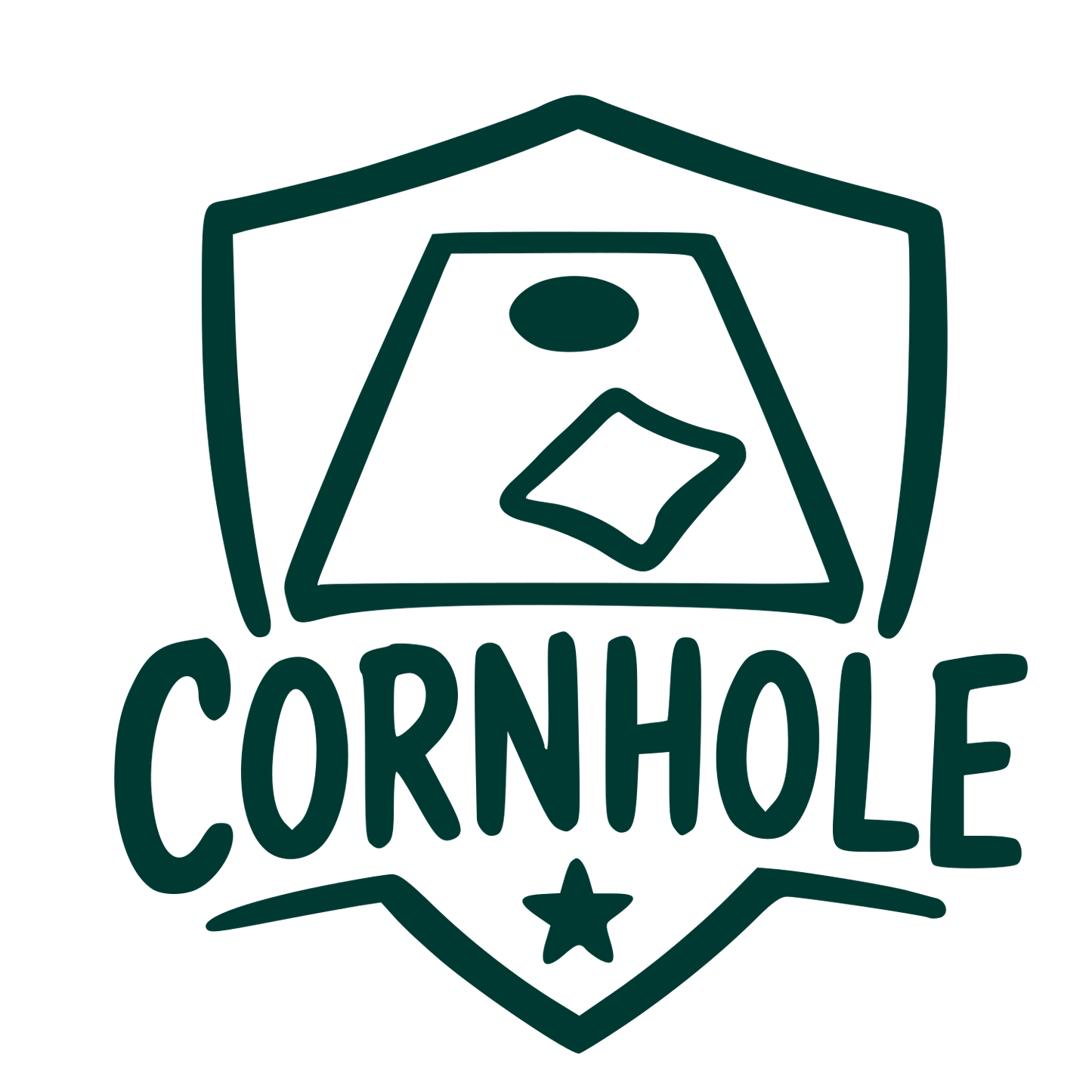 Hand-Drawn Cornhole Logo #003932