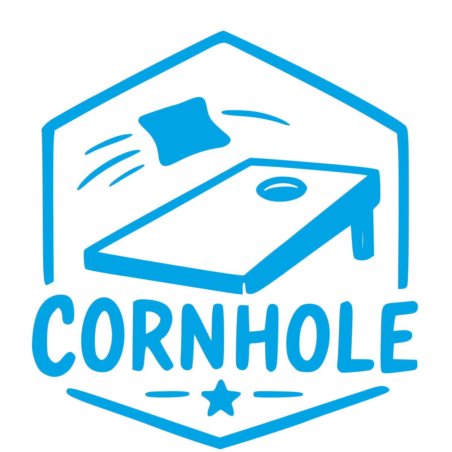 Cornhole Game Logo #00a3e4