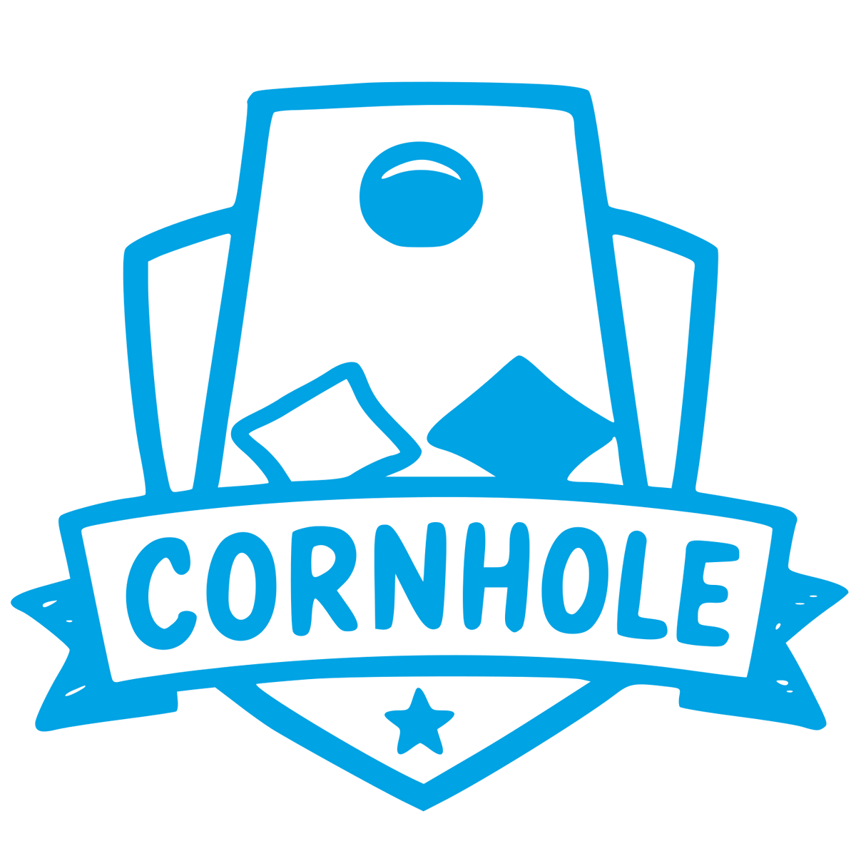 Cornhole Board Game Logo #00a3e4