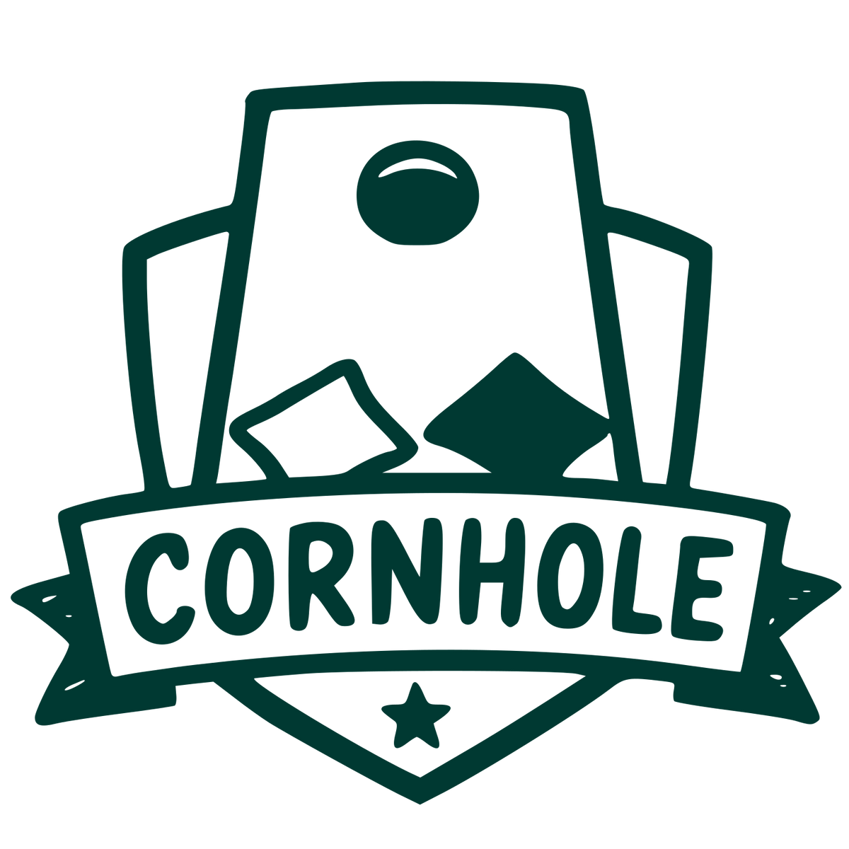 Cornhole Board Game Logo #003932