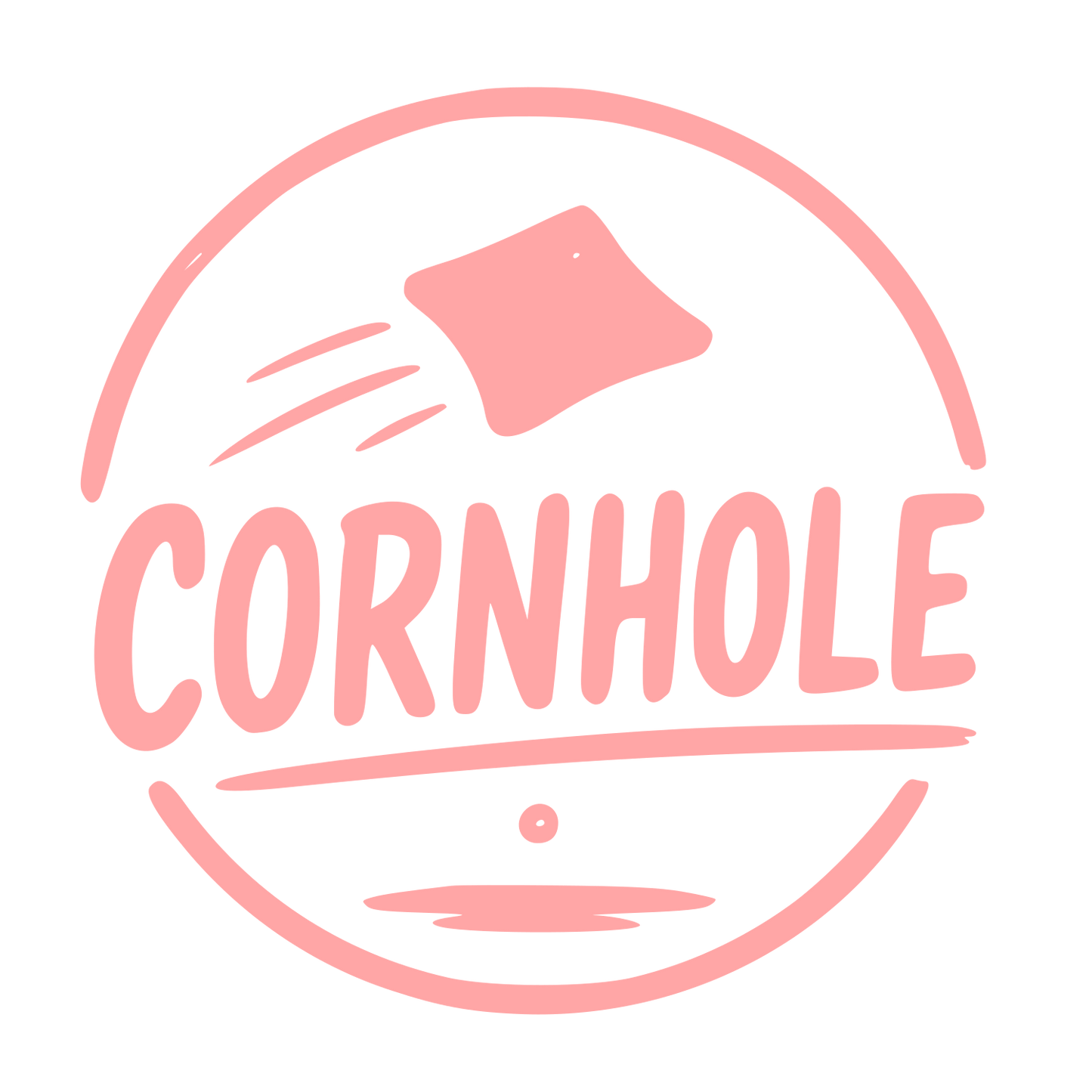 Hand-Drawn Cornhole Logo #ffa6a6
