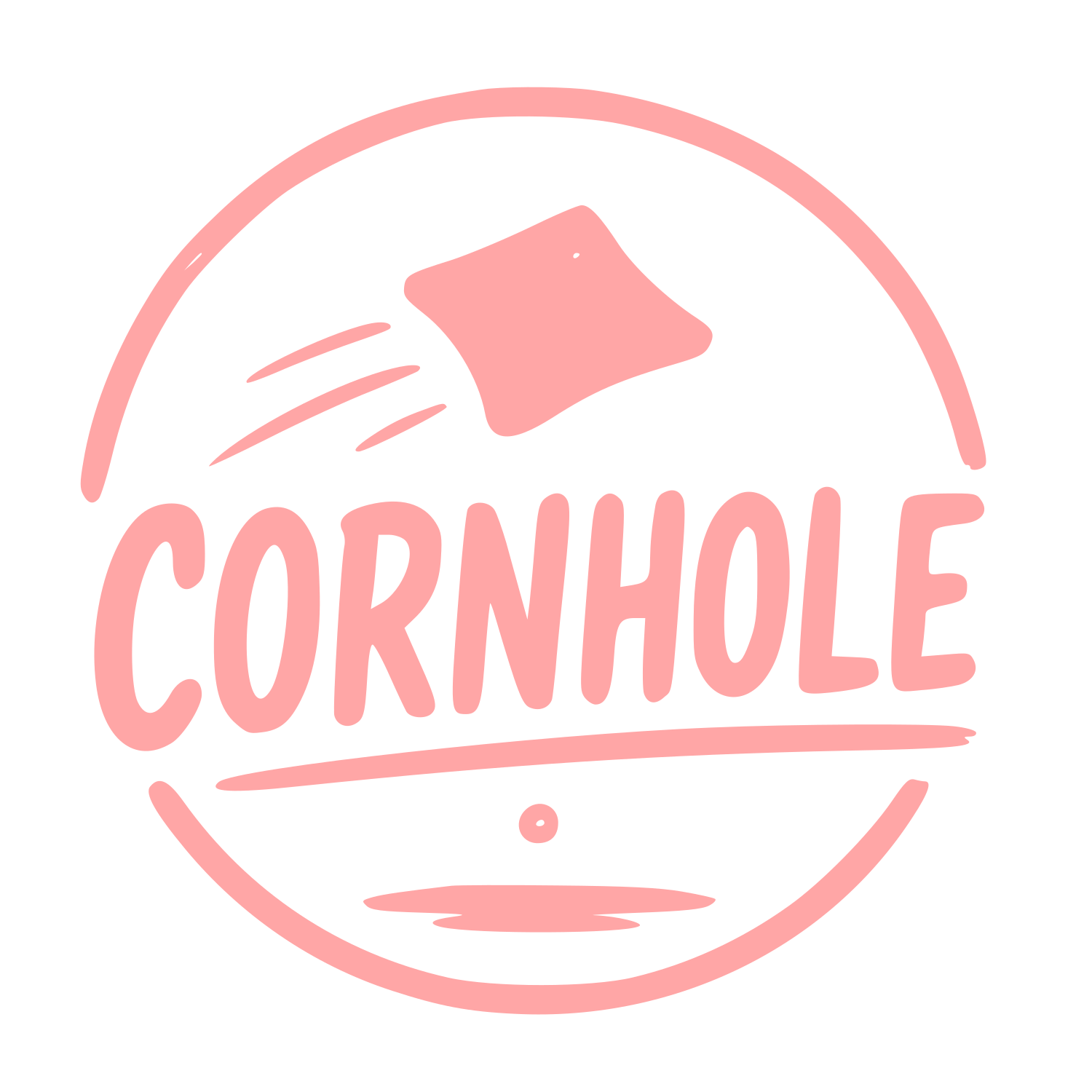 Hand-Drawn Cornhole Logo #ffa6a6