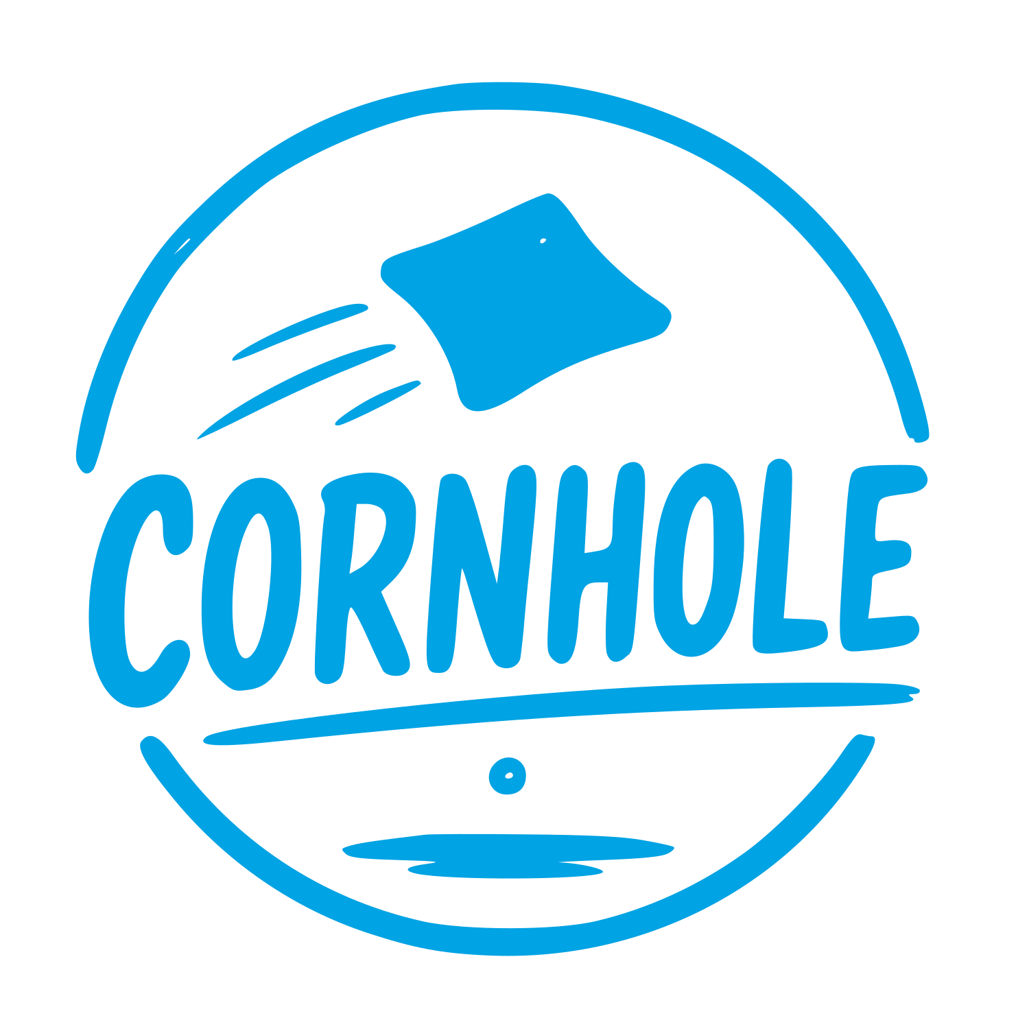 Hand-Drawn Cornhole Logo #00a3e4