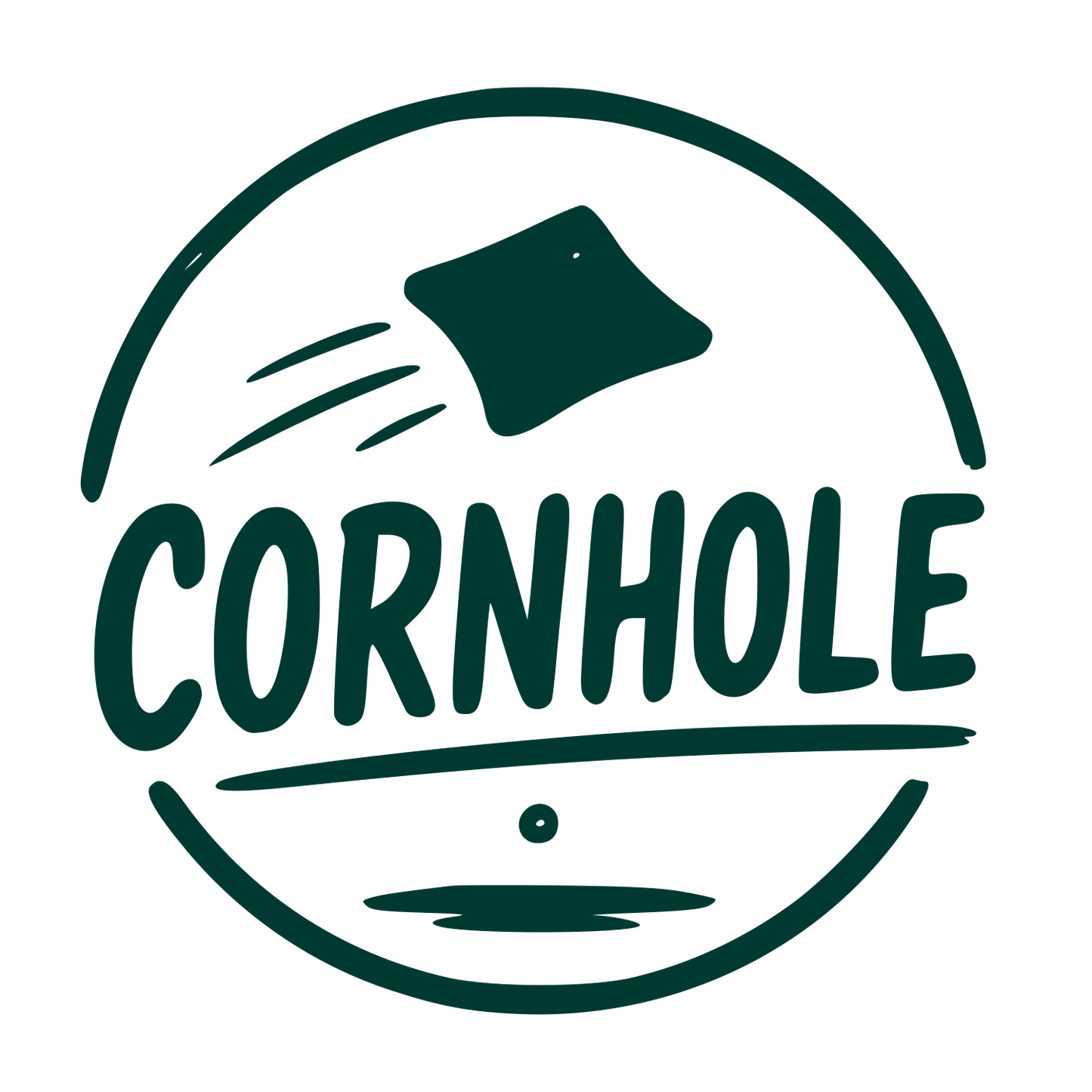Hand-Drawn Cornhole Logo #003932