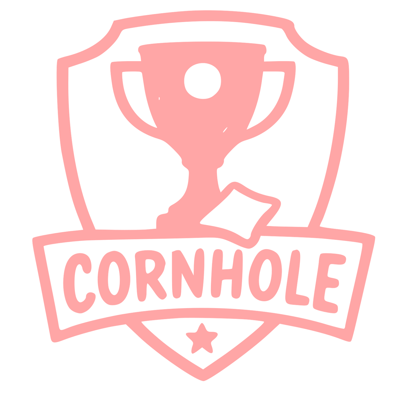 Cornhole Trophy Shield Logo #ffa6a6