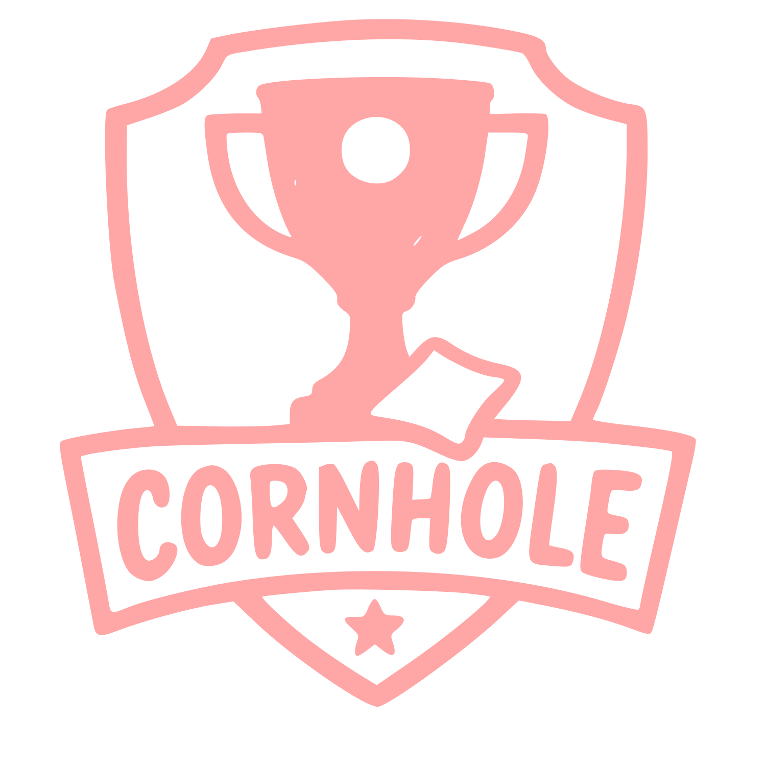 Cornhole Trophy Shield Logo #ffa6a6