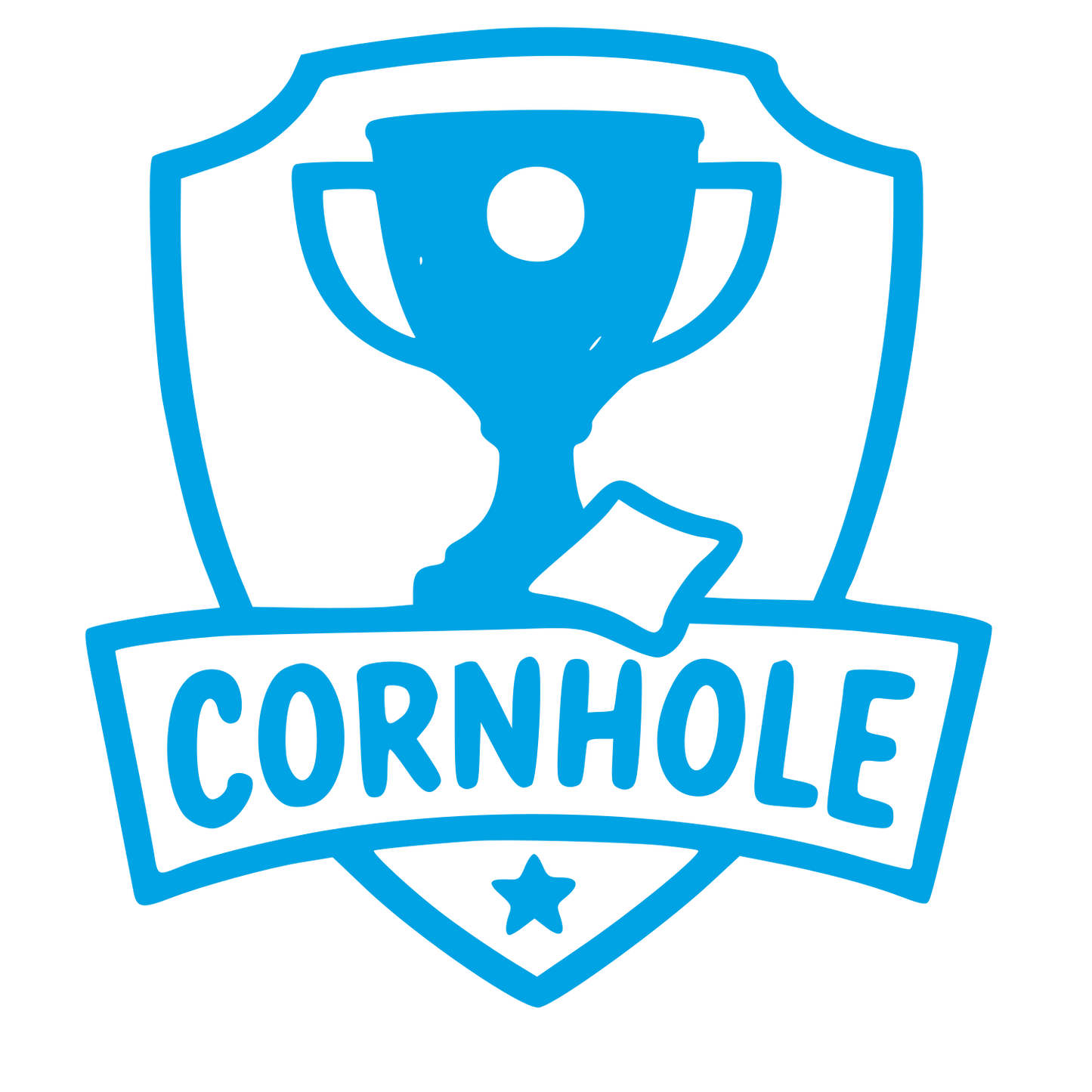 Cornhole Trophy Shield Logo #00a3e4