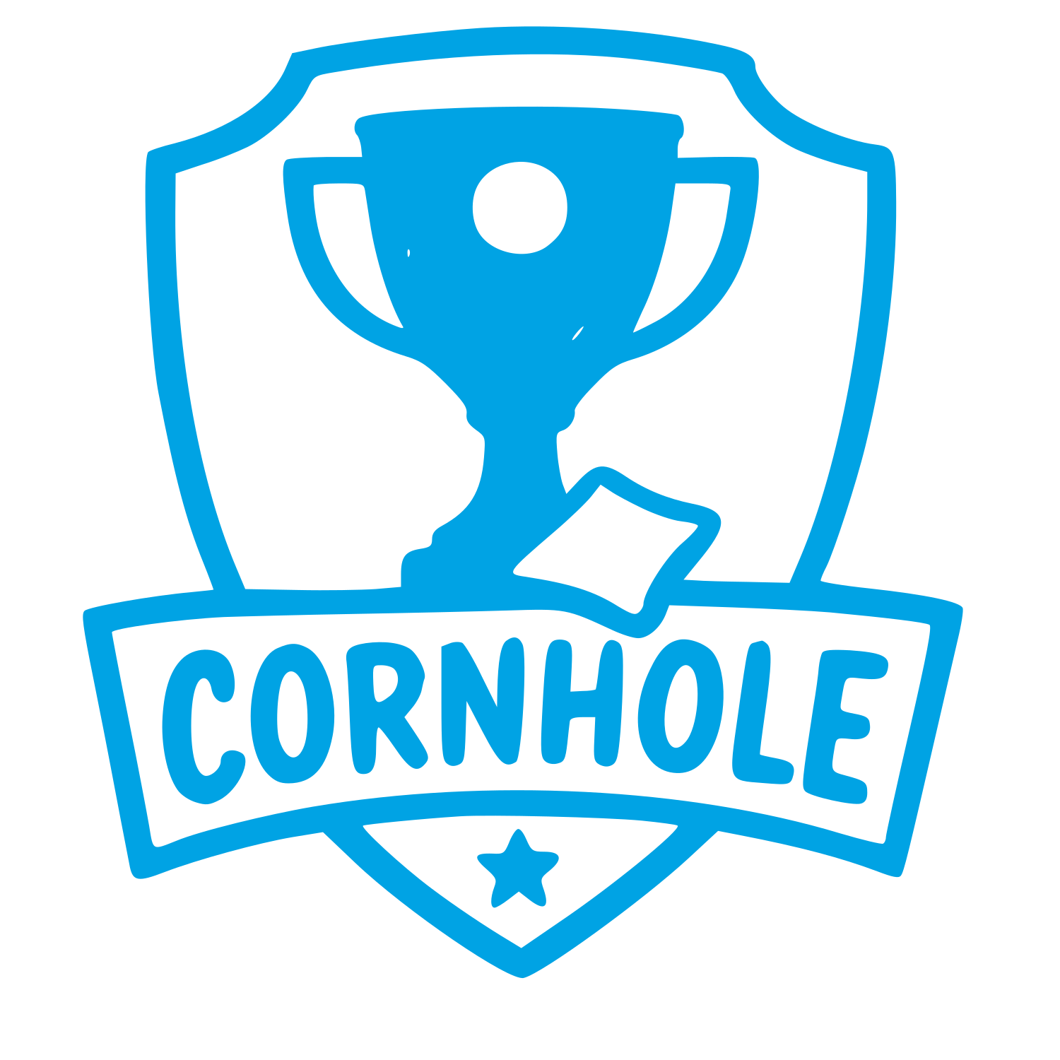 Cornhole Trophy Shield Logo #00a3e4
