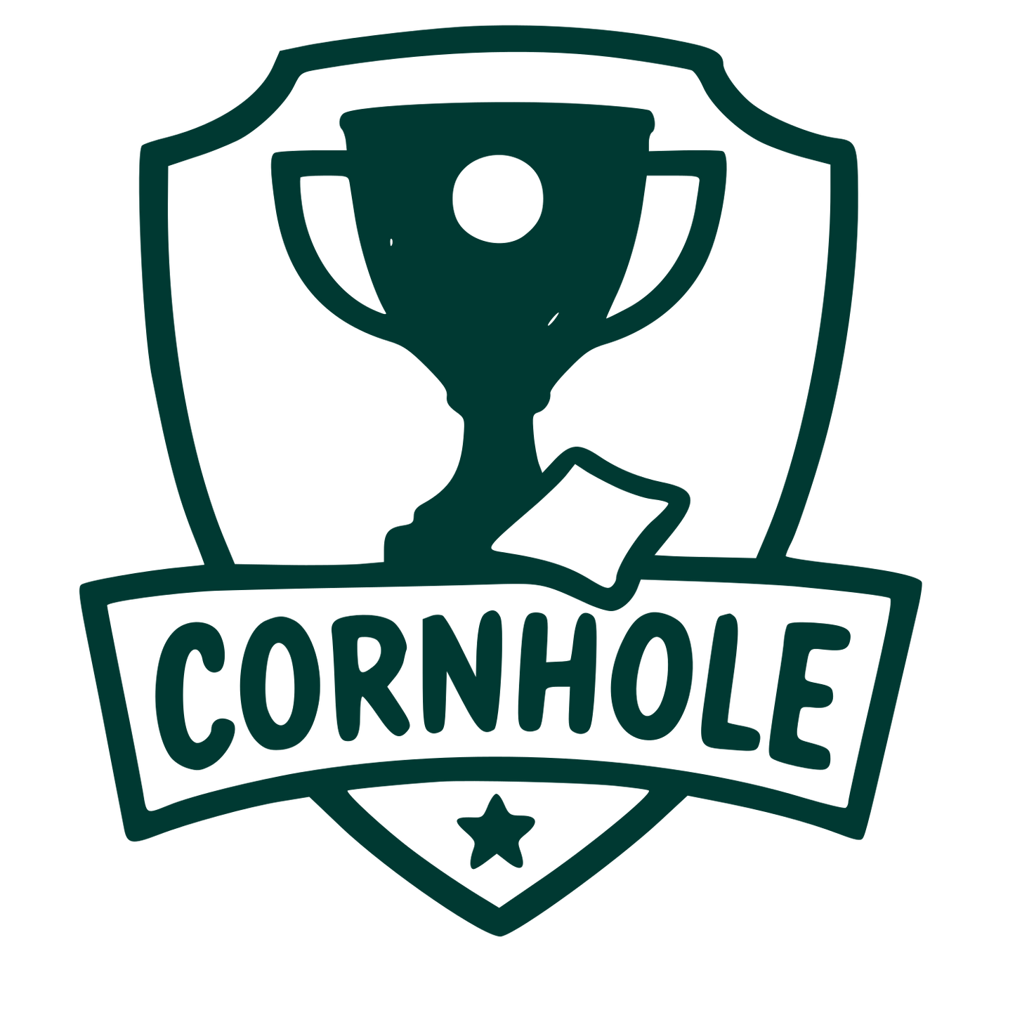 Cornhole Trophy Shield Logo #003932