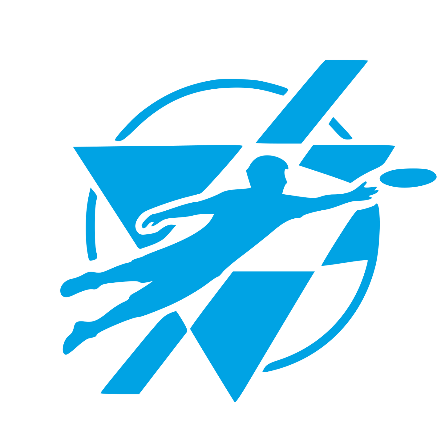 Ultimate Frisbee Player Logo #00a3e4
