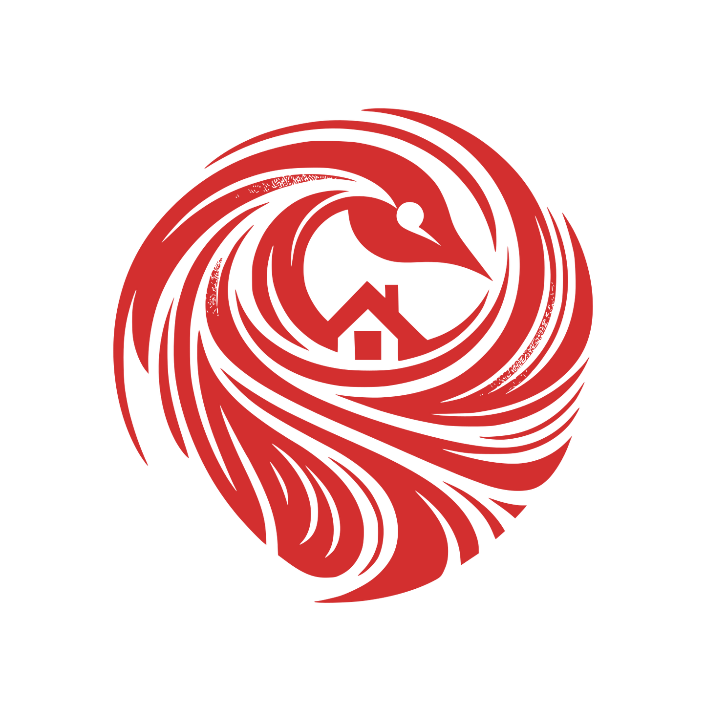 Bird and House Logo #D32F2F