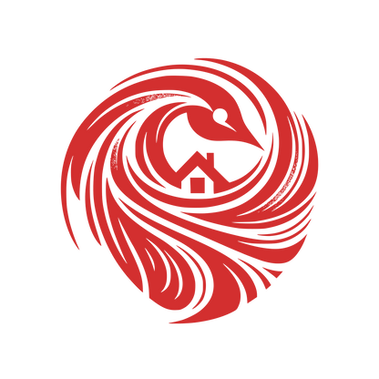 Bird and House Logo #D32F2F