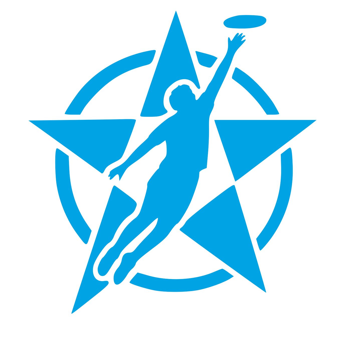 Ultimate Frisbee Star Logo #00a3e4
