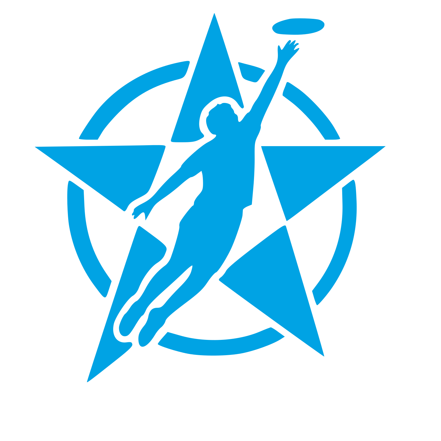 Ultimate Frisbee Star Logo #00a3e4