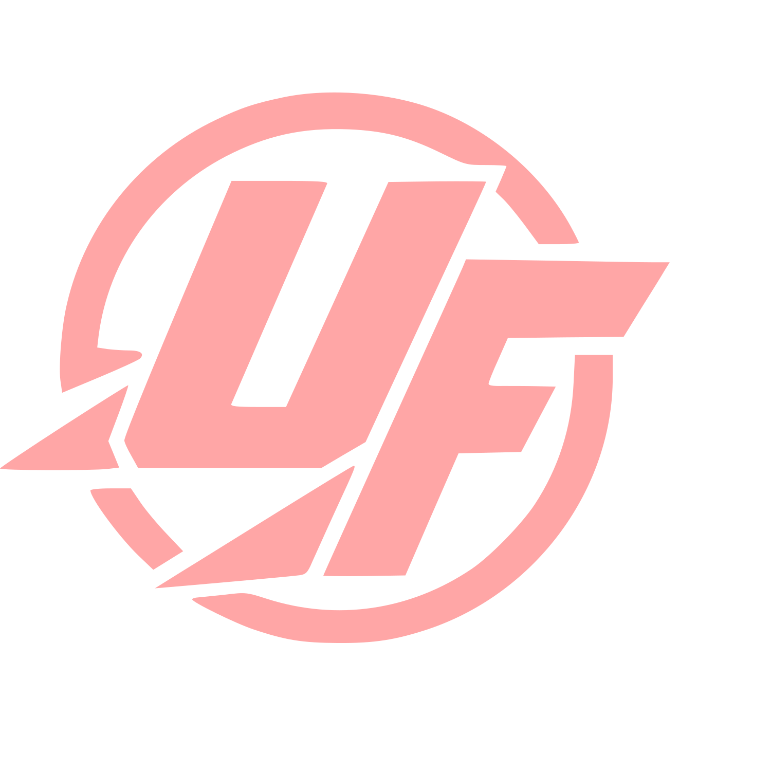 UF Ultimate Frisbee Circle Logo #ffa6a6