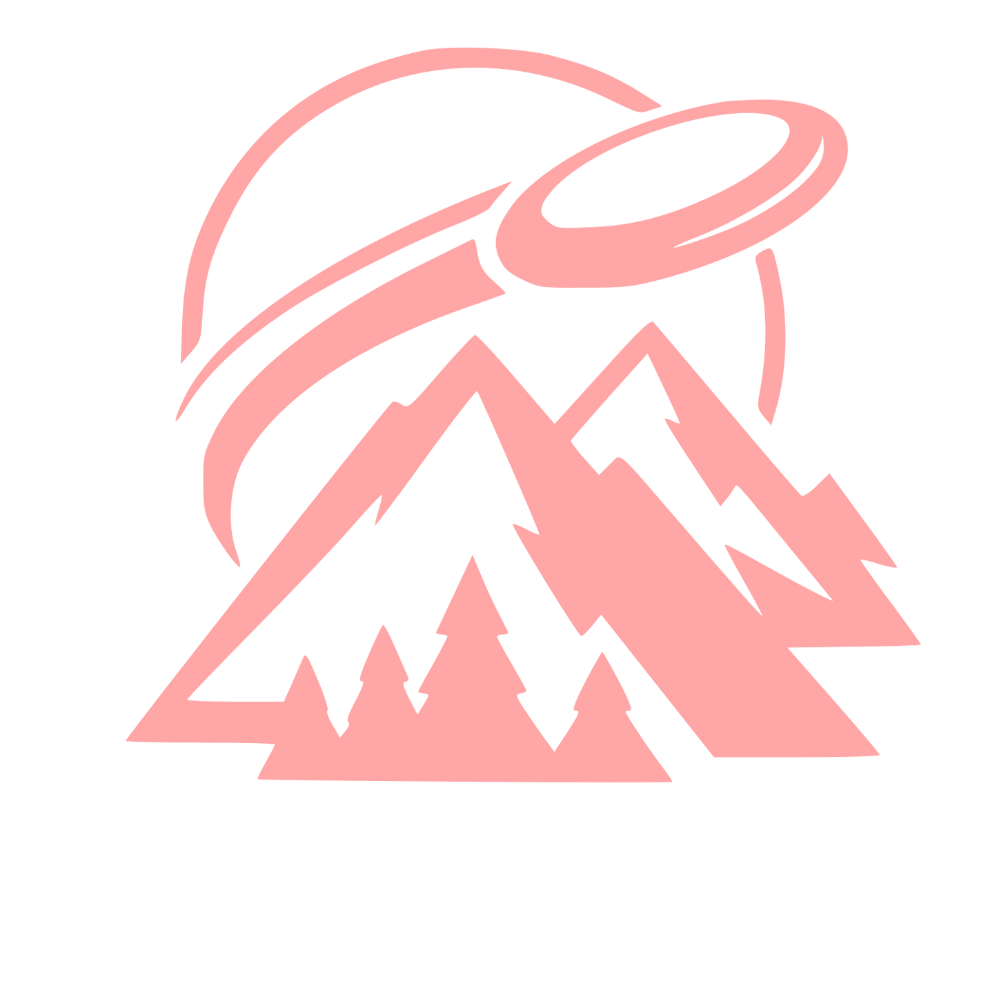 UFO Mountains Frisbee Logo #ffa6a6