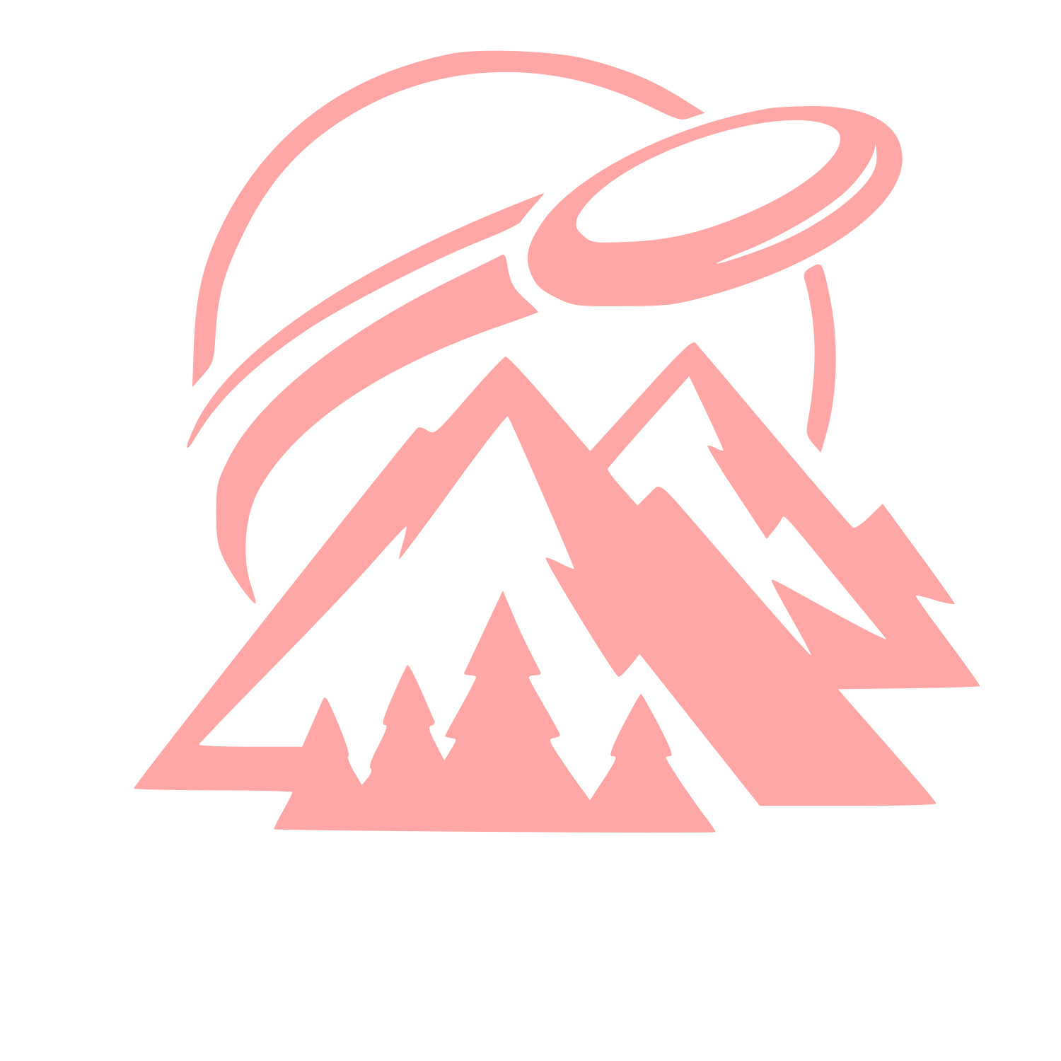 UFO Mountains Frisbee Logo #ffa6a6