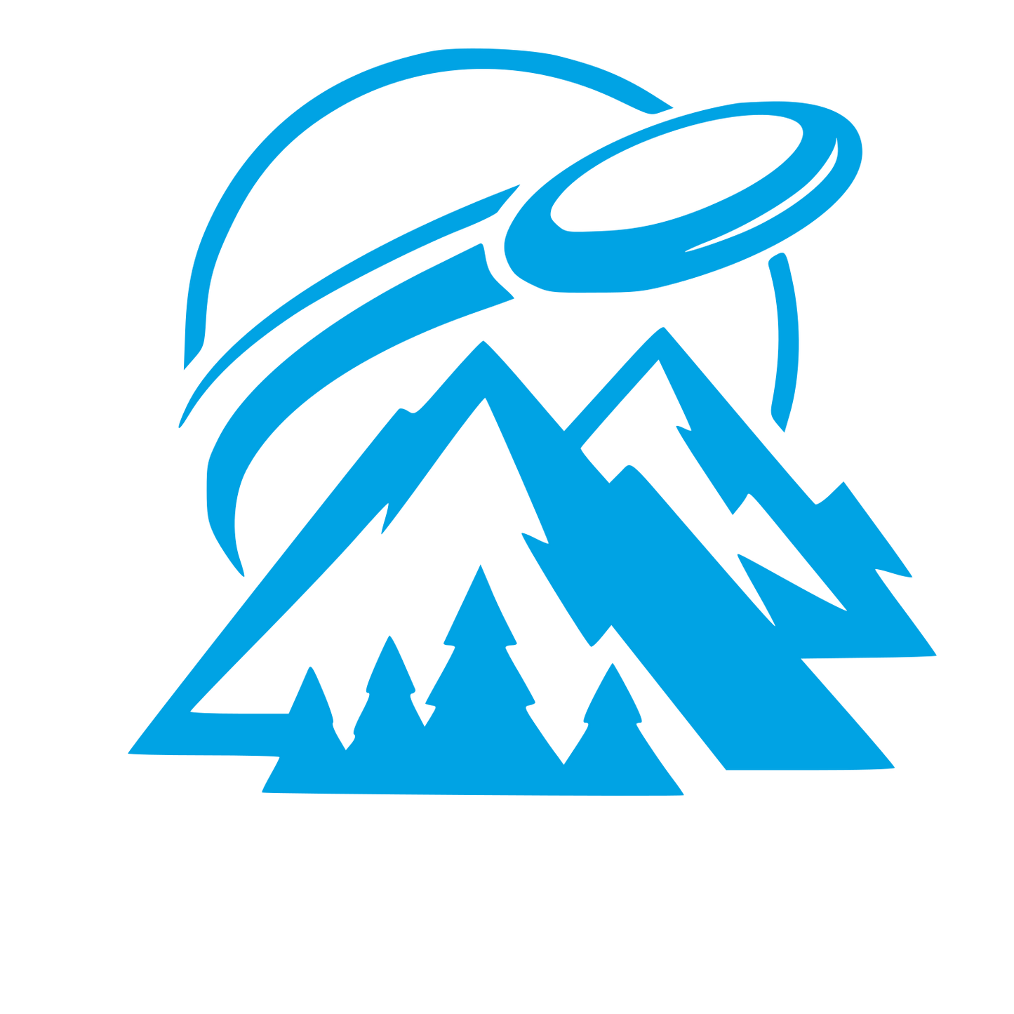 UFO Mountains Frisbee Logo #00a3e4