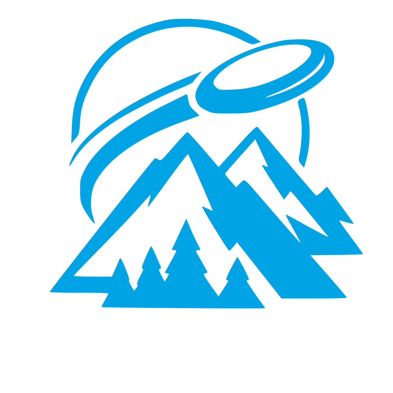 UFO Mountains Frisbee Logo #00a3e4
