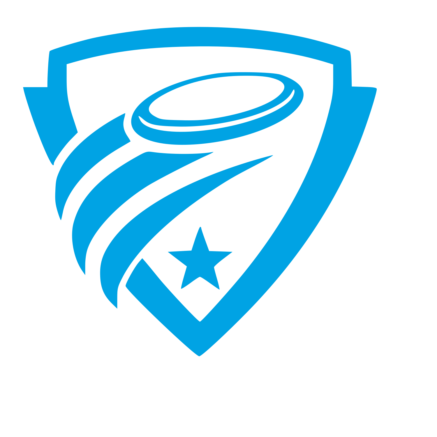 Ultimate Frisbee Shield Logo #00a3e4