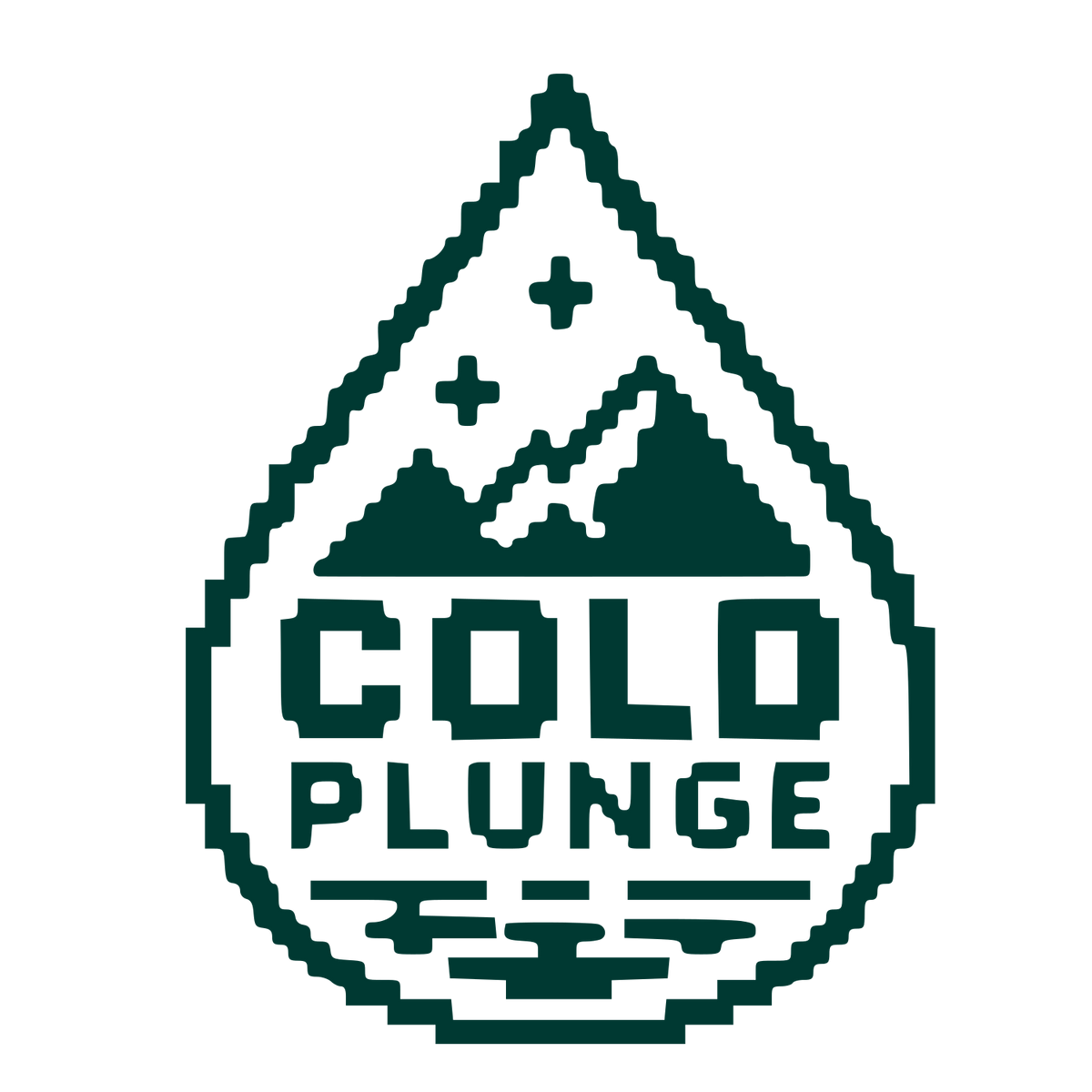 Pixel Cold Plunge Drop Logo #003932