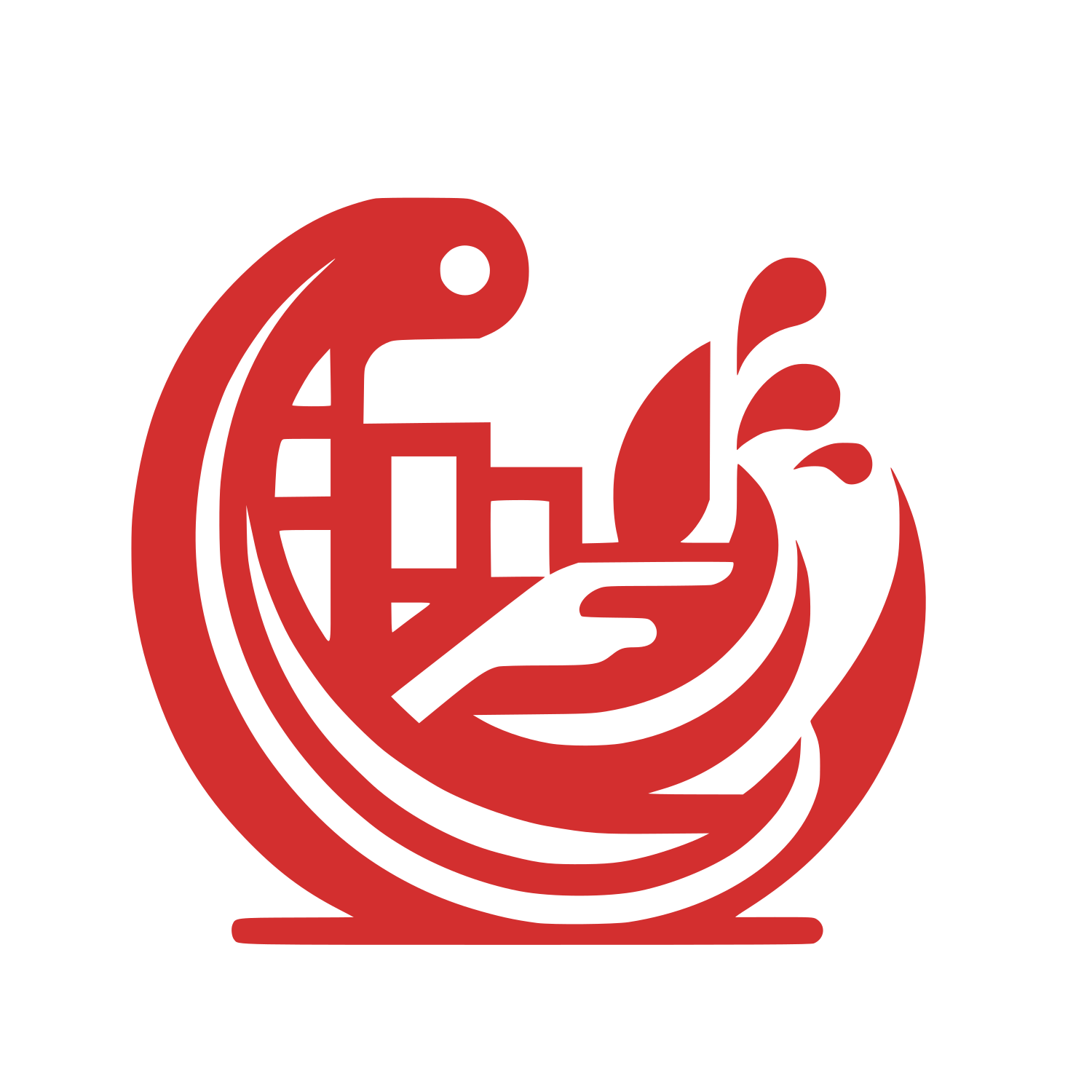Water Building Circular Logo #D32F2F