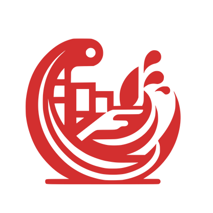 Water Building Circular Logo #D32F2F