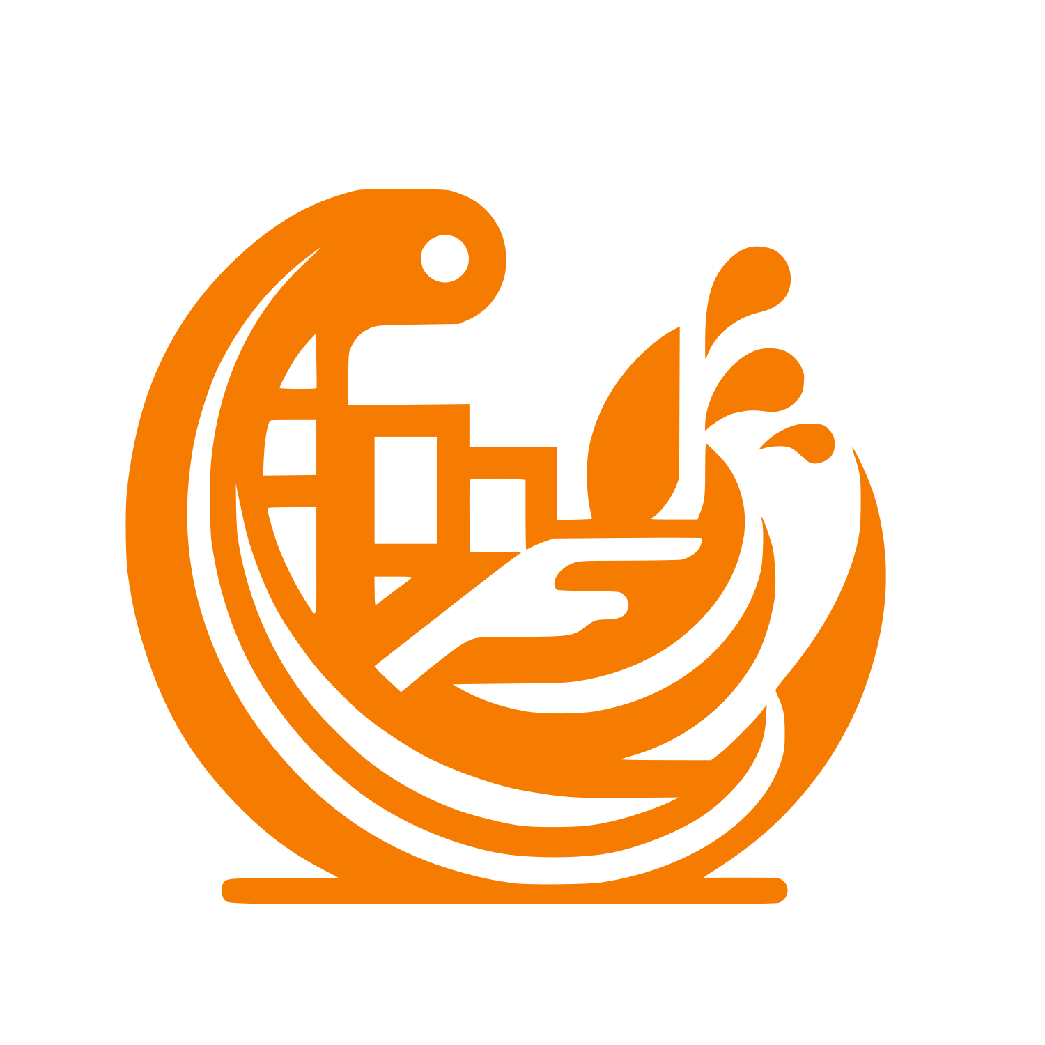 Water Building Circular Logo #F57C00