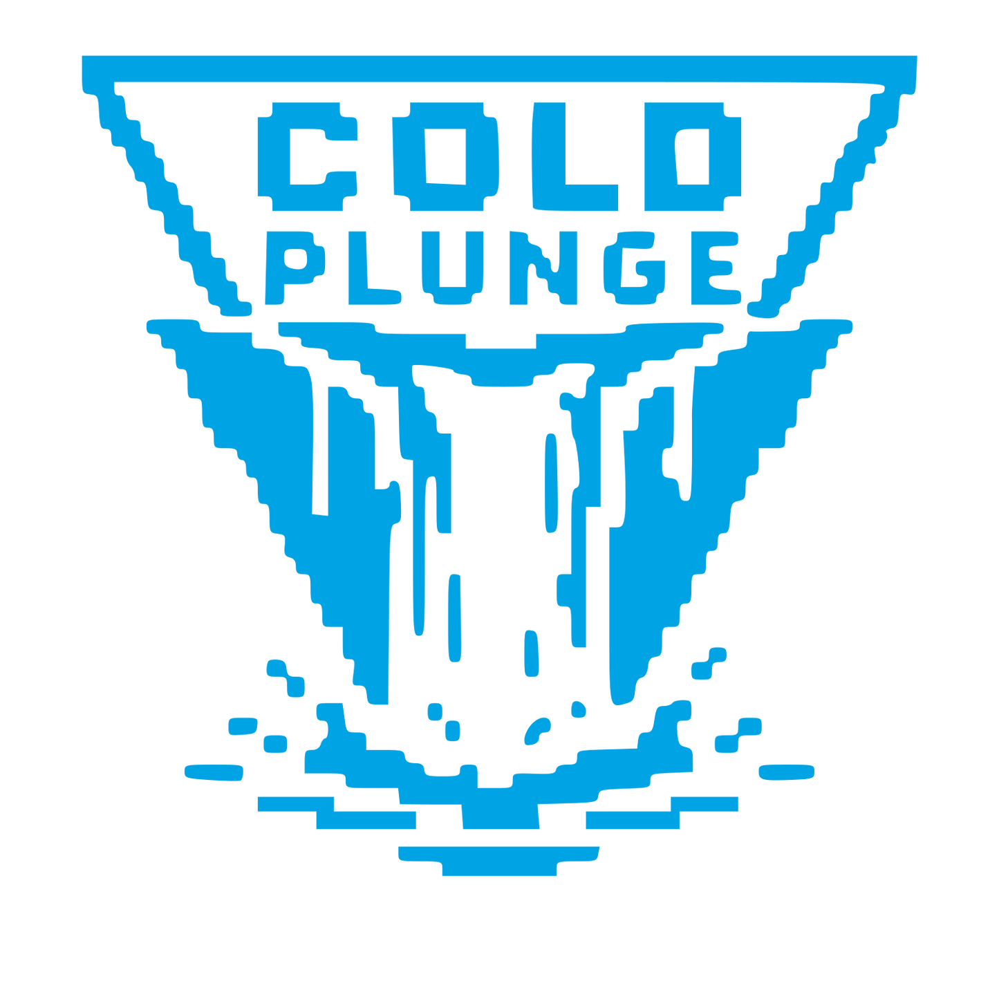 Pixel Waterfall Cold Plunge Logo #00a3e4