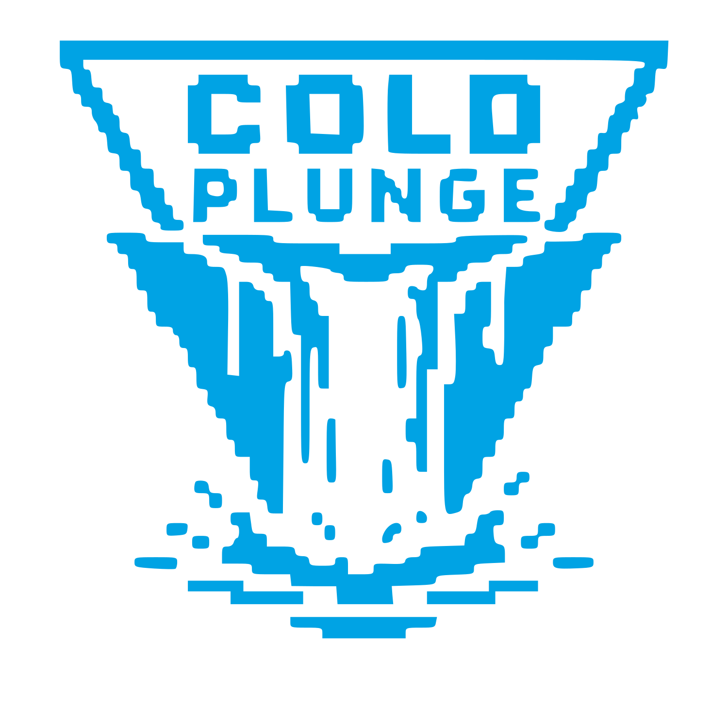 Pixel Waterfall Cold Plunge Logo #00a3e4