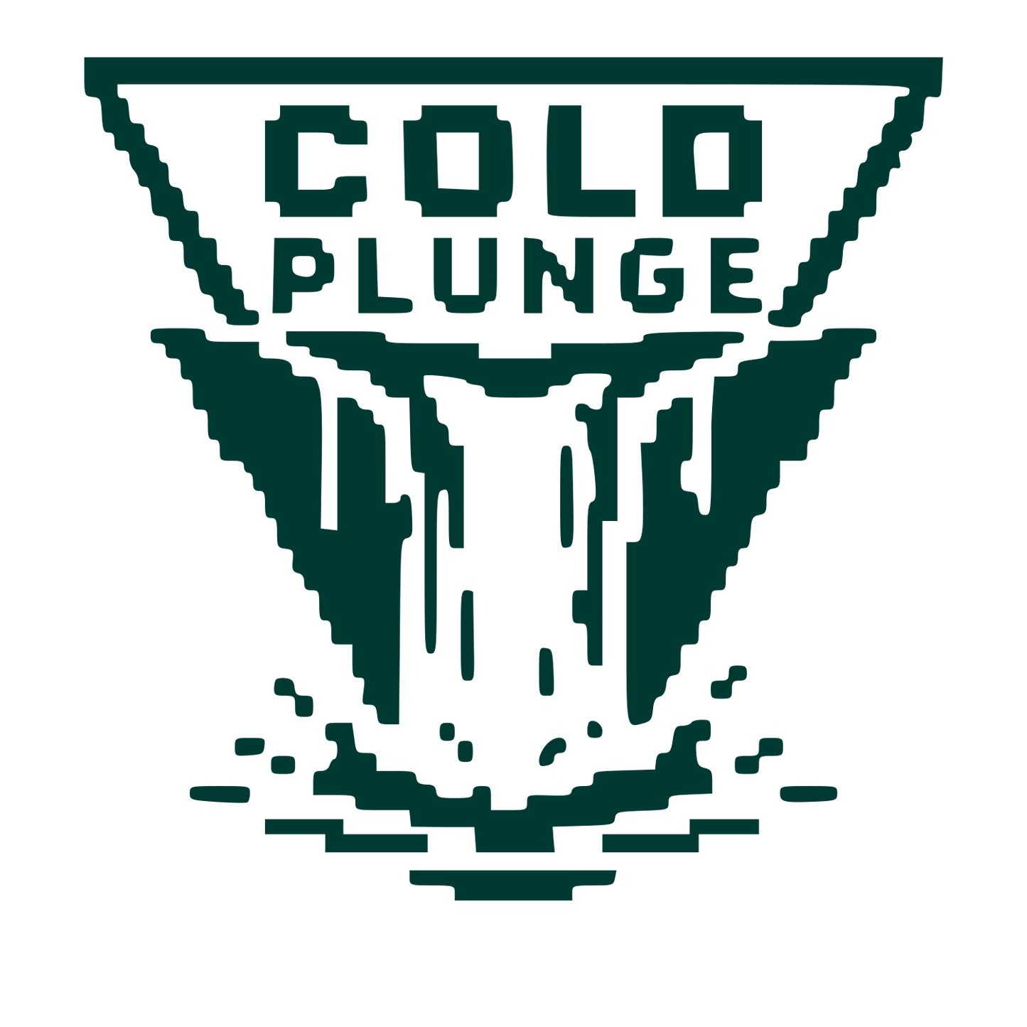 Pixel Waterfall Cold Plunge Logo #003932