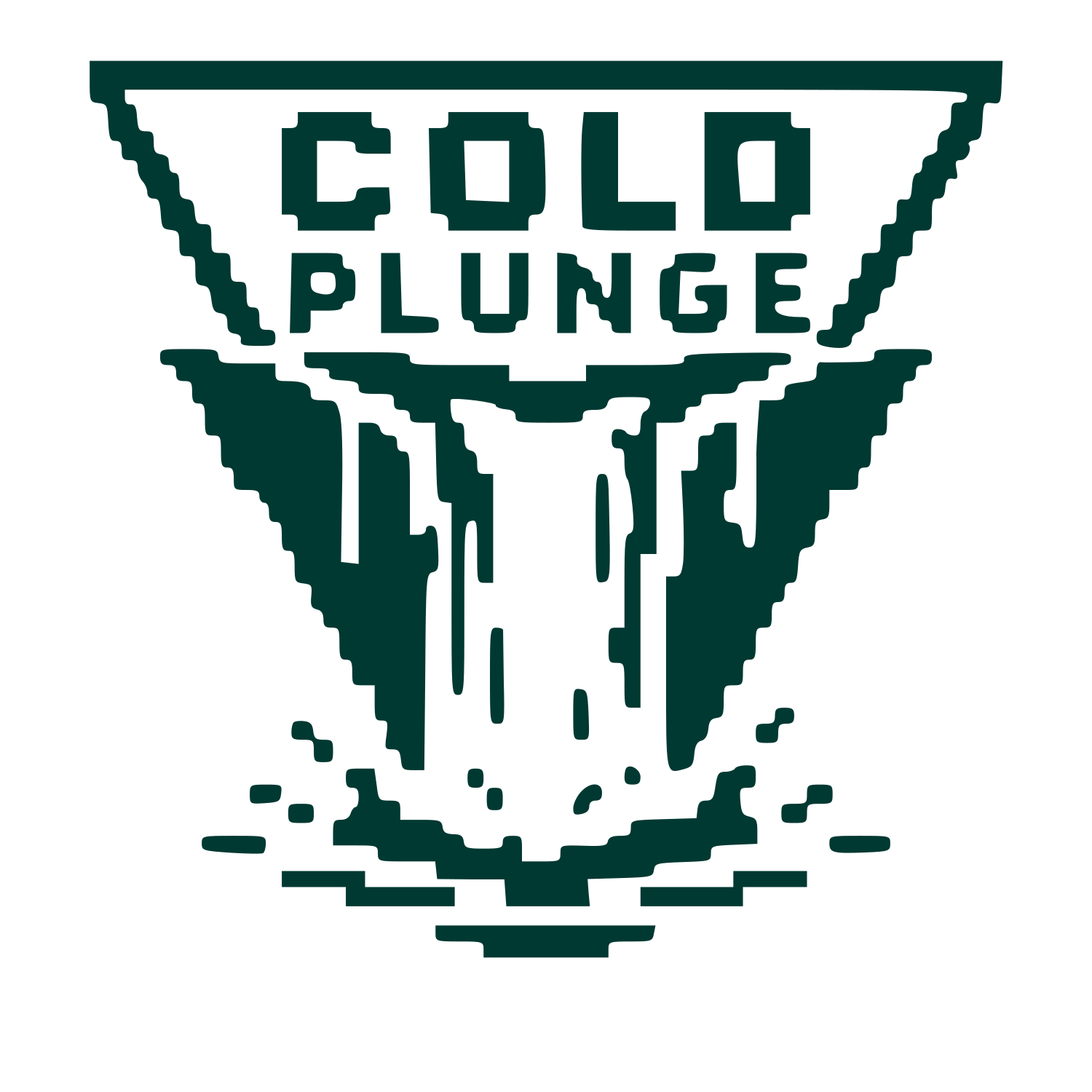 Pixel Waterfall Cold Plunge Logo #003932